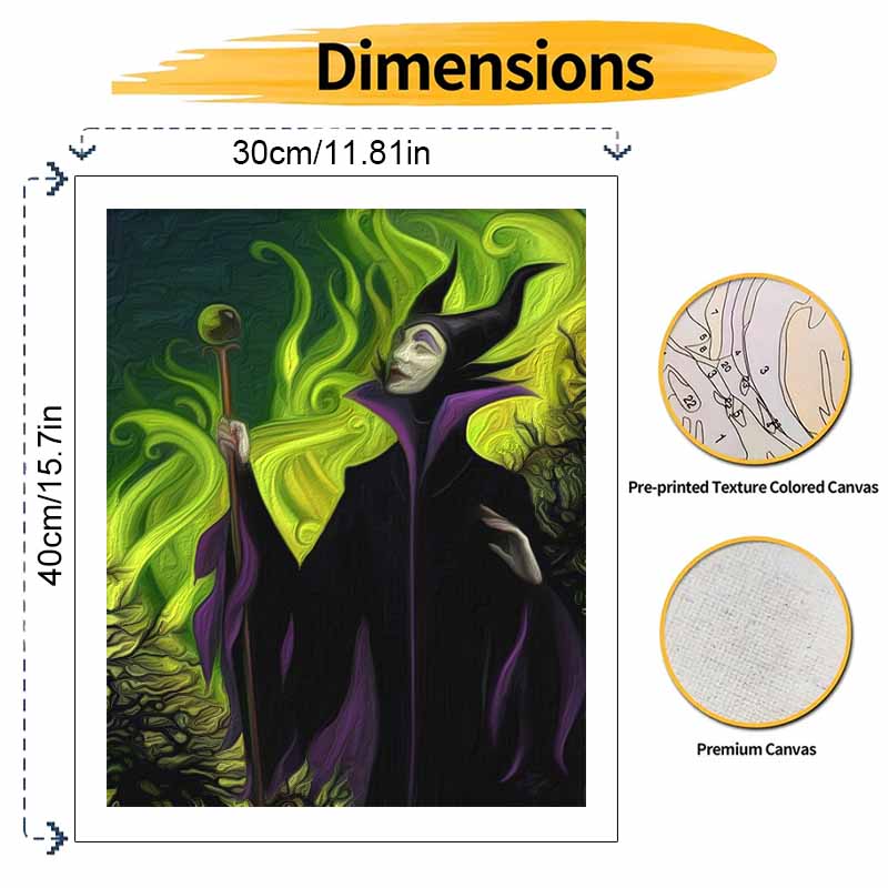 Disney Oil Painting Maleficent Art Handmade Diy Painting Home Decoration Gift