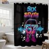 1Pc Funny 67 Music Element Printed Waterproof Shower Curtain Partition Privacy Hanging Curtain, With 12 Hooks