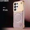 KEYSION Luxury Magnetic PU Leather Aromatherapy Phone Case for Samsung Galaxy S24 S25 Ultra Wireless Charging Borderless Cover