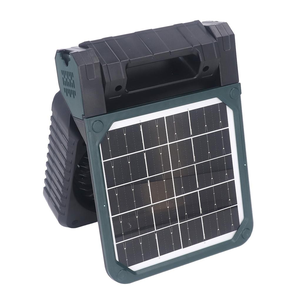 Solarlüfter mit LED-Licht USB-Aufladung 4 Geschwindigkeiten Tragbarer Kühlventilator Eingebauter 5200mAh