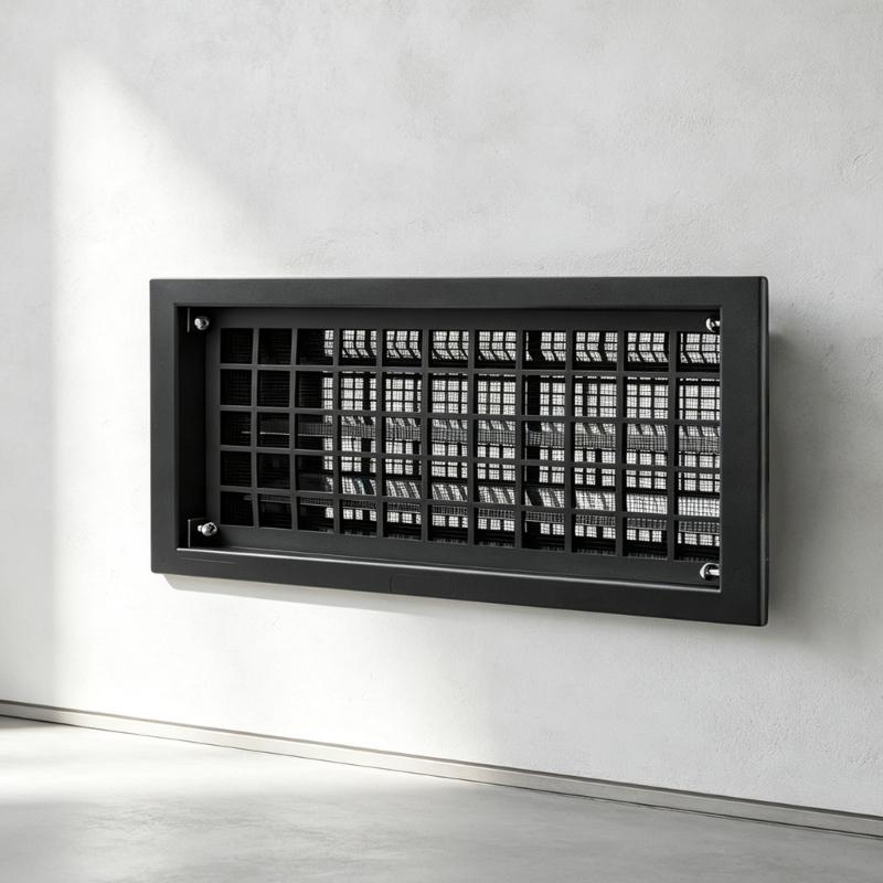 HVAC-Luftauslass, Wohnraum-Luftgitter mit Aluminiumteilen, Mechanische Temperaturregelung ohne Strom, Feines Siebpanel und geschichtete Innenstruktur