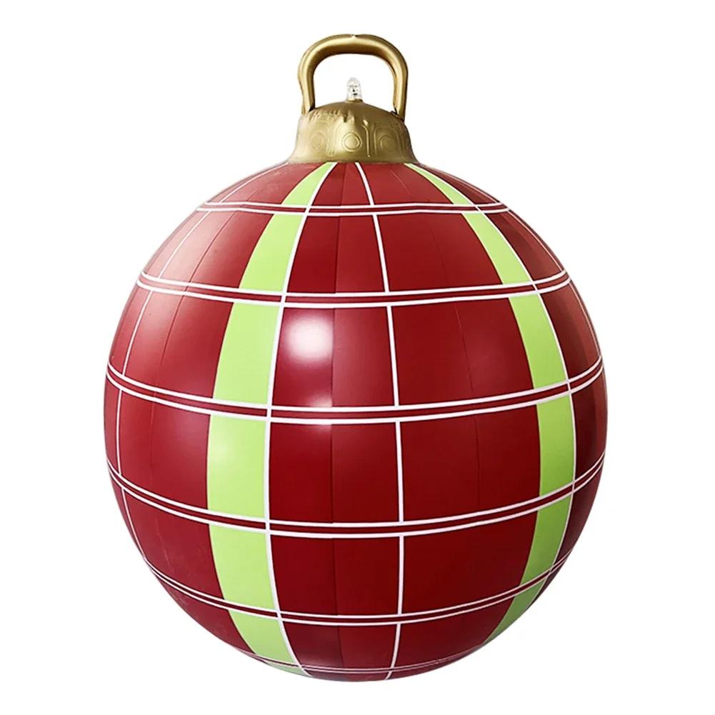 2025 Christmas 60cm Balls Decoration Outdoor Indoor Light Up LED Christmas Decoration Balloons Inflatable Toy Balls