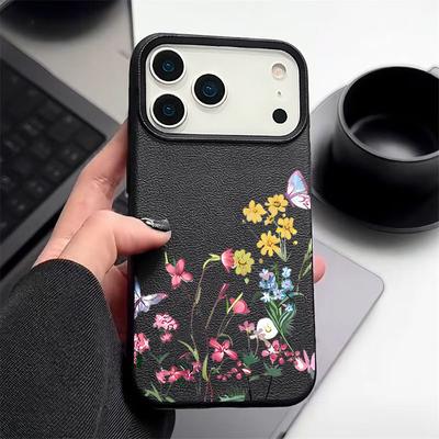 Custodia Protettiva Morbida in TPU con Texture di Pelle, Stampa Mini Fiori, Per iPhone 17 Pro Max Air 16e 15 14 13, Custodia Antiurto