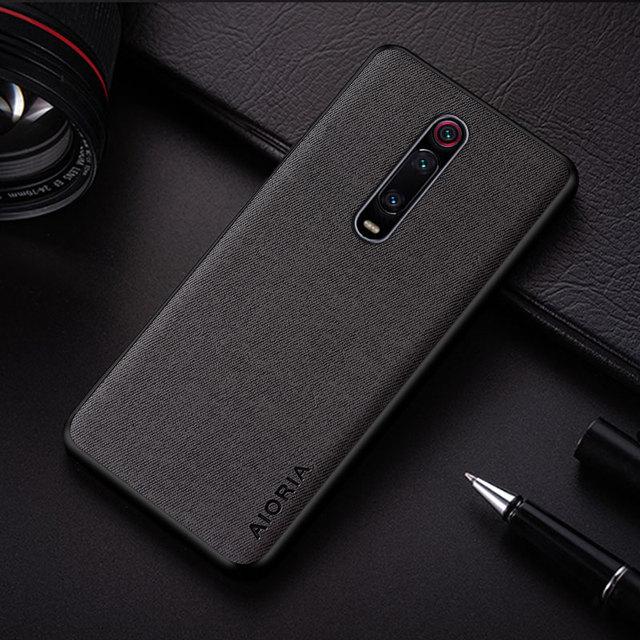 

Чохол для Xiaomi mi 9T mi9T mi 10T mi10T Pro funda coque Простий дизайн Textile Leather Phone Cover for xiaomi mi 10t 9t pro case mi 9T(mi 9T Pro) темно-сірий