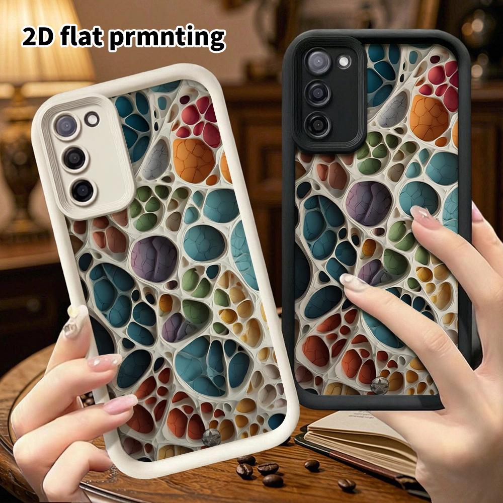 Phone Case: 2D Flat Samsung Galaxy A34 A35 M05 M06 S20 S22 S21 FE Plus 5G Tiered Protective Case, Colorful Texture, Christmas and Halloween Gift
