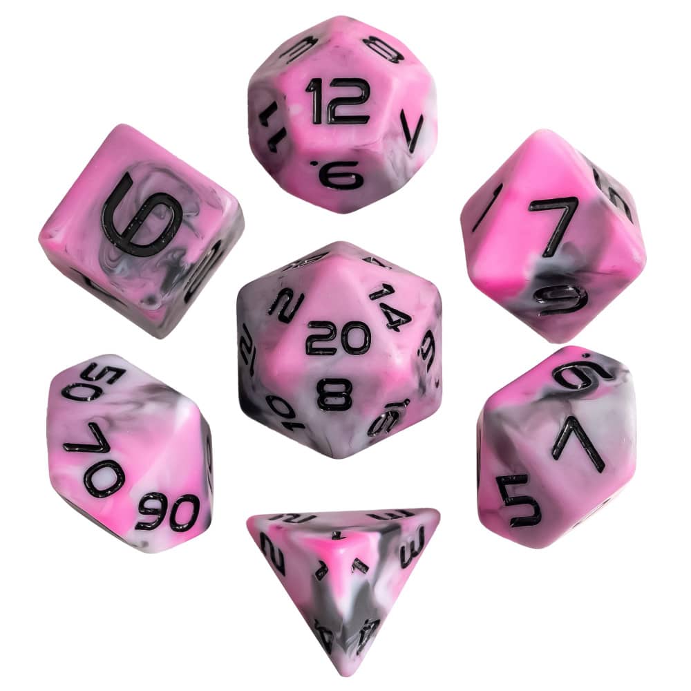 Cusdie Camo DND Dice 7-Piece RPG Polyhedral Dice Set Resin D20 D12 D10 D8 D6 D4 D% for D&D Pathfinder Cthulhu Tabletop Games