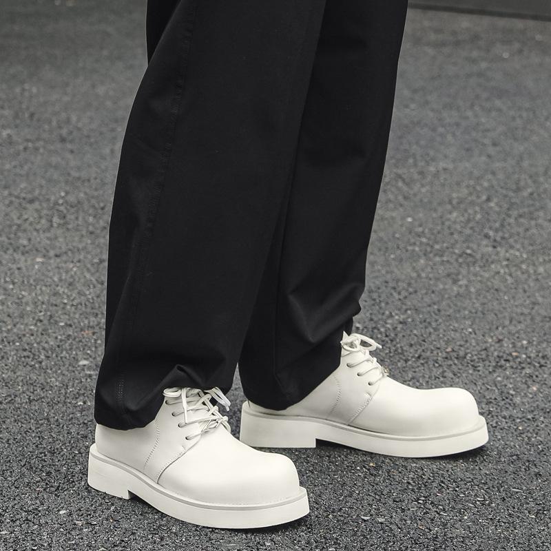 Frühling 2024 neue Herrenschuhe mit runder Spitze, trendig, vielseitig, im britischen Stil, niedriger Absatz, Arbeitsschuhe 166166-J