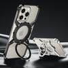 For iPhone 16 Pro Case Magnetic Kickstand Aluminum Alloy+PC Bumper Phone Cover Heat Dissipation