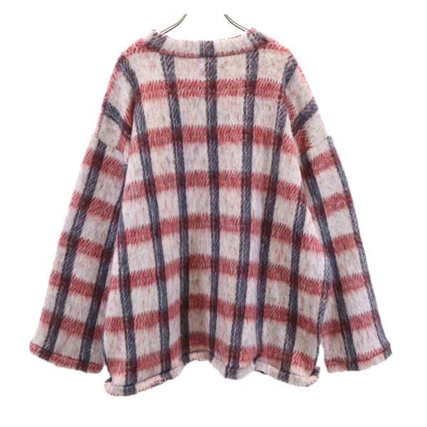 Unused VAST222 17AW Made In Japan Wool Blend Grid Pattern Long Sleeve Shaggy Knit Men's Used