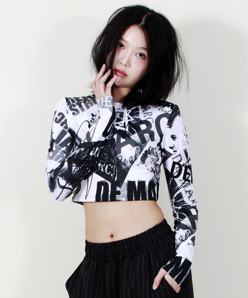 Deumakeu Punk Graphic Crop T-Shirt