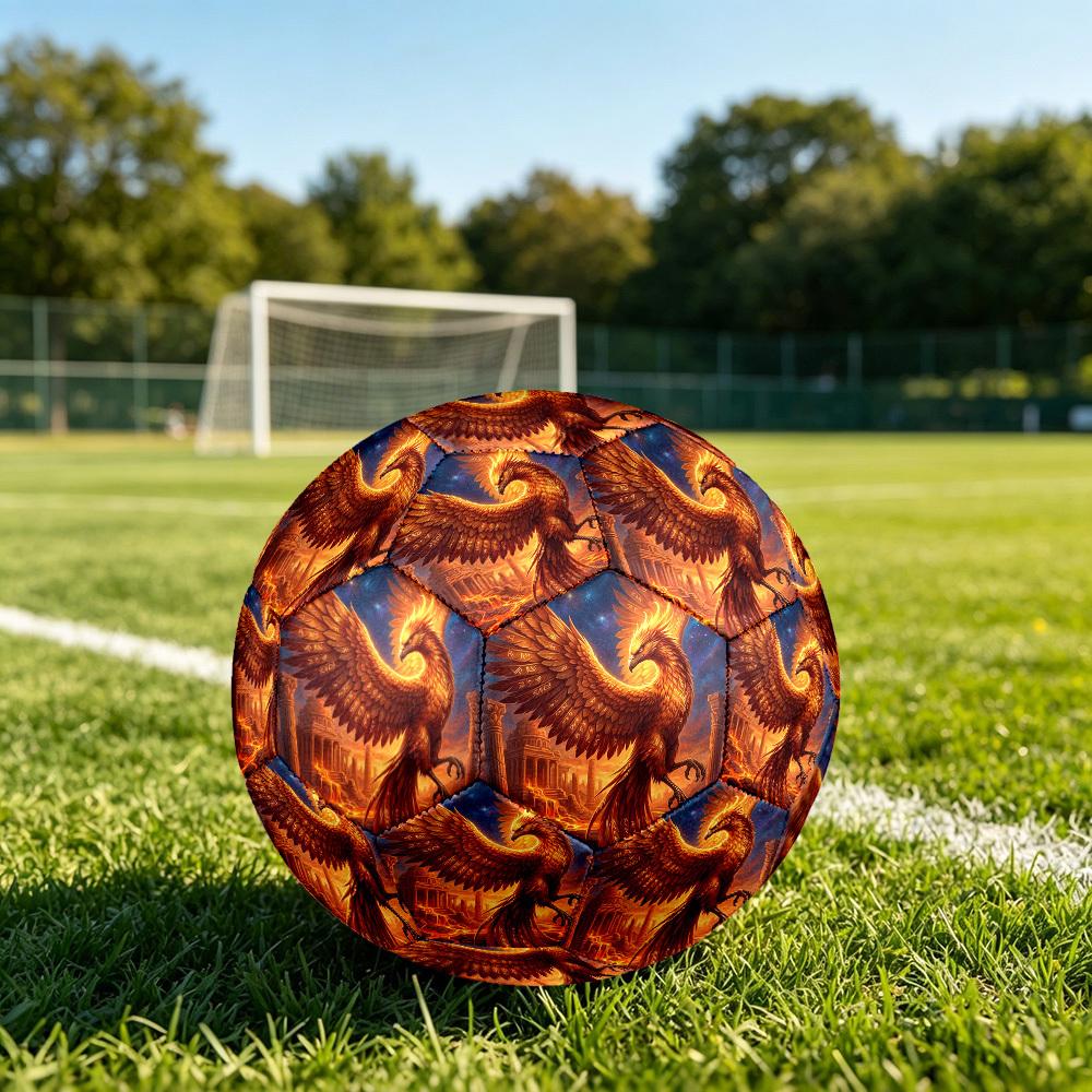 1pc Phoenix Theme Soccer Ball Football, Size 5, Lightweight PVC, Durable Outdoor Training Soccer Ball, Gift m61440 Size 5