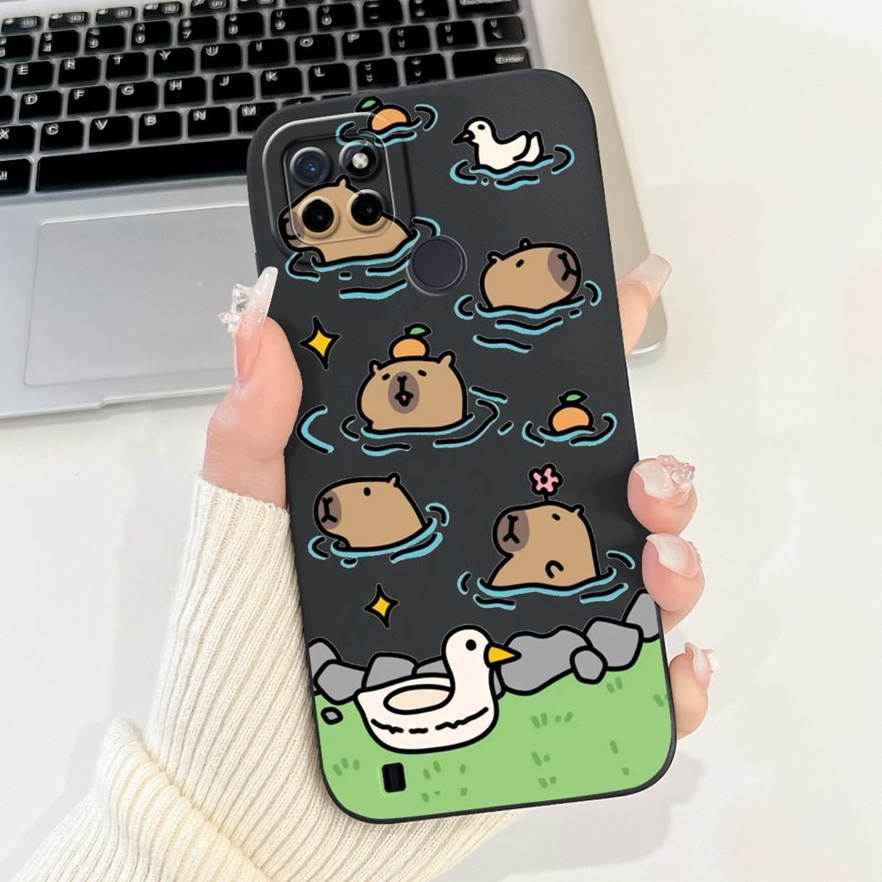 For Realme C21Y Case Luxury Painted Cover  RMX3261 RMX3263 Soft Silicone Phone Case For Realme C 21Y C21Y Coque TPU Back Cover