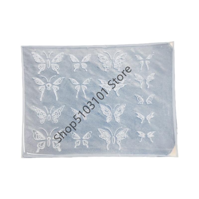 

3D Silicone Mold Butterfly Nails Templates Transparent Mold DIY Art Decor Stamping Plates Manicure Tools білий