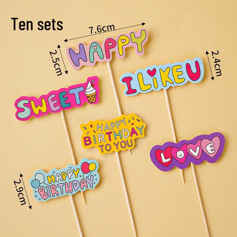 Colorful Macaron Cartoon Birthday Candle Decorations