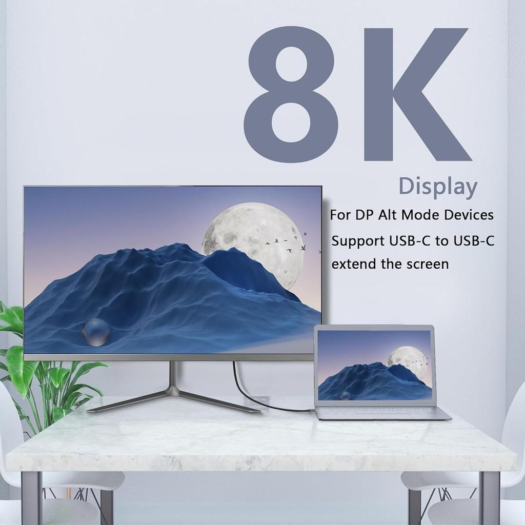 USB-C To USB-C Cable USB 3.2 Gen2 20Gbps High Speed Data Cord100W PD 20V5A Fast Charging Support 8K@60Hz Video Output Type-C SSD External Hard Drive