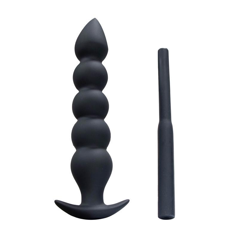 Extra Long Silicone Beaded Inflatable Anal Plug Toy