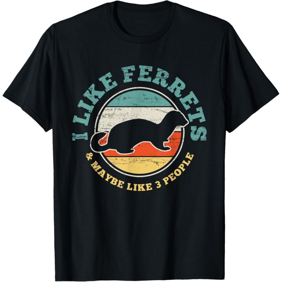 Ferret Funny Vintage Gift T-Shirt XXXXXL чёрный