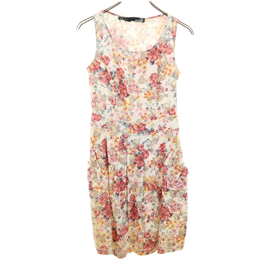 LOVEMOSCHINO Overall Handle No Sleeve Knee-length Dress USA2 Women Used