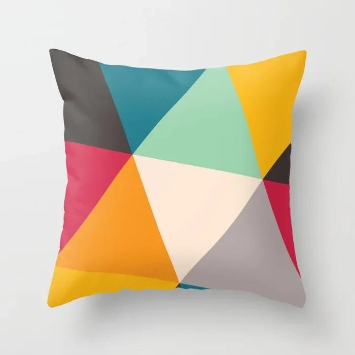 Colorful Geometric Abstract Pillowcase Office Sofa Car Cushion Cover Living Room Bedroom Decorative Pillowcase 45*45cm