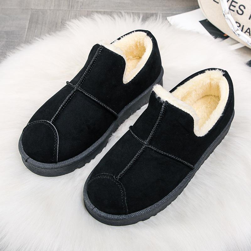 Snow Boots Women's Short Tube Thickened Cotton Shoes Non-slip Winter New Shoes Student Women's Shoes Black Boots
