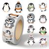 500Pcs/Roll Q Funny Penguins Series 02 Kids Rewards Stickers - DIY Scrapbooks Album Decor Sealing Label Decals