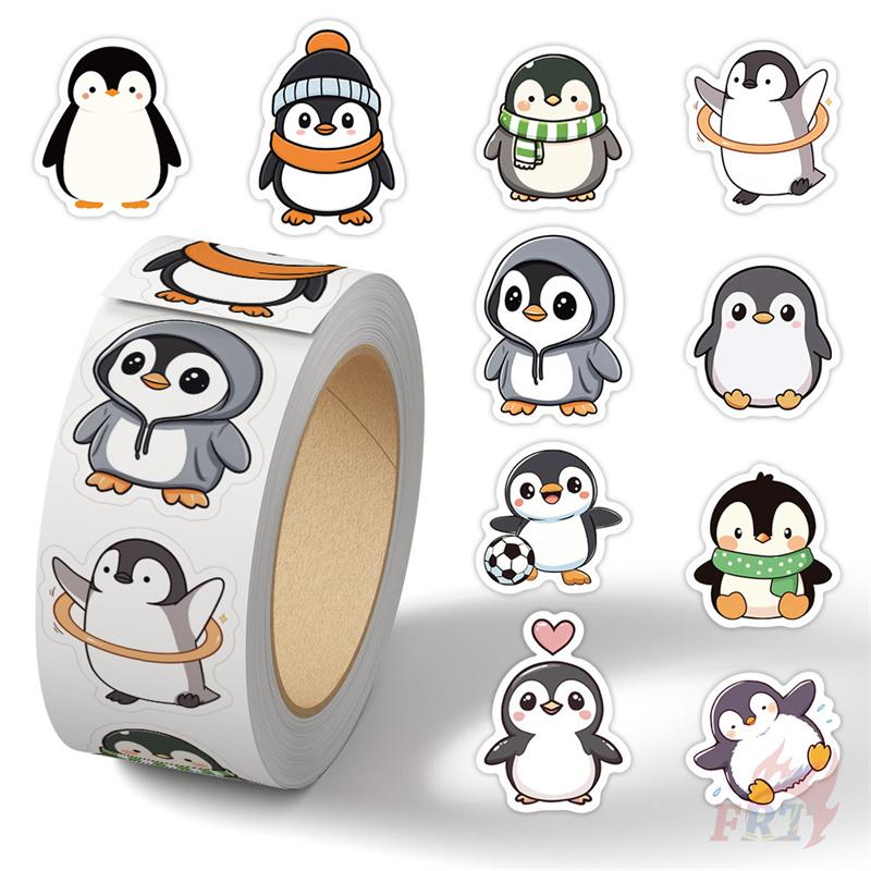 500Pcs/Roll Q Funny Penguins Series 02 Kids Rewards Stickers - DIY Scrapbooks Album Decor Sealing Label Decals