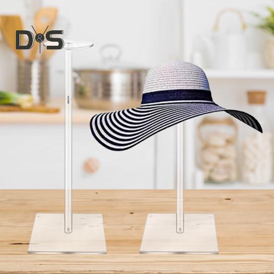 Acrylic Hat Display Stand High Stability Transparent Design Simple Installation Wigs Caps Display Holder Storage Organizer