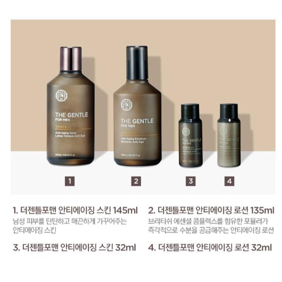 THE FACE SHOP The Gentle For Men Anti-Aging Special Set – Firming & Revitalising Care, Korean