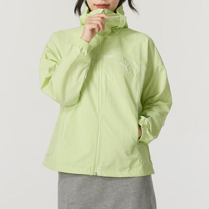 Puma Breathable Running Hooded Solid Color Long Sleeve Jacket Women Jackets Light-Green 628763-35
