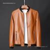 Brand Preferred Men's Leather Baseball Collar Jacket, Spring/Autumn Korean Style, Winter Casual Coat