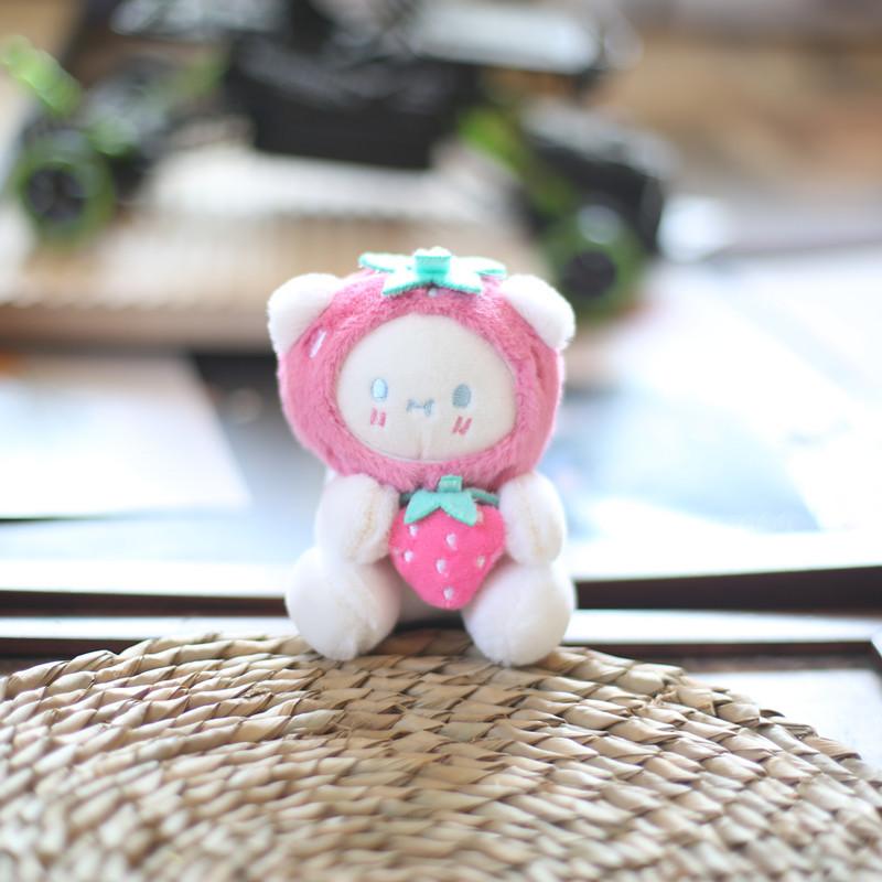 Ins Cute Cute Orange Kitten Pendant Plush Toy Cartoon Bear Bag Hanging Keychain Doll