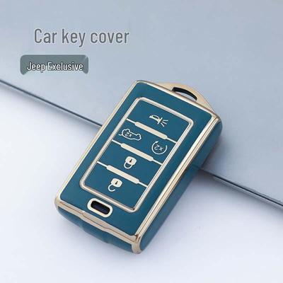 Gold-Edged TPU Key Cover for JEEP Grand Cherokee