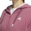 Adidas Schriftzug Fleece-Hoodie in Karmesinrot Damen Locker geschnitten Durchgehender Reißverschluss (JSY18/IEH71) Gebraucht (JG8225)
