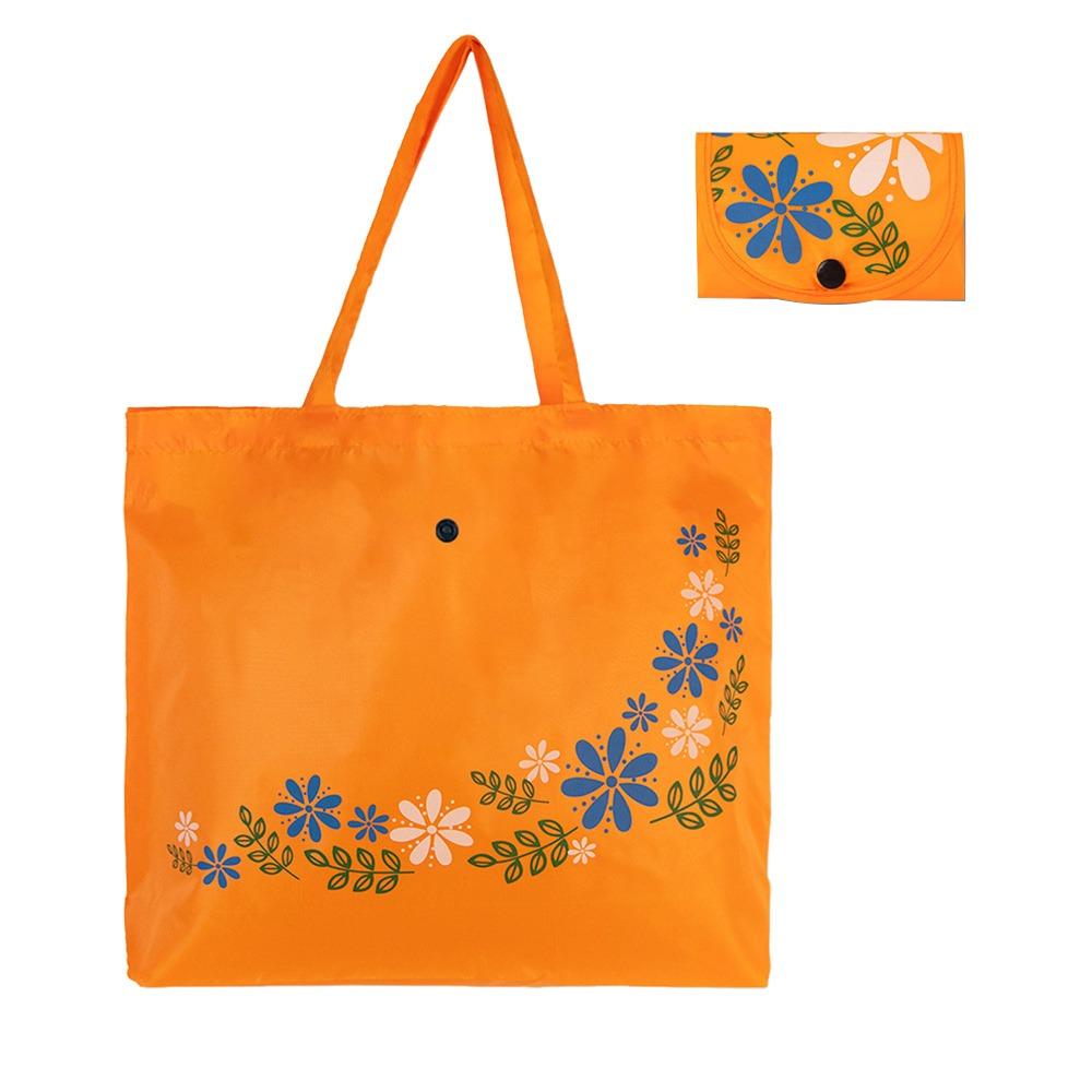Durable Reusable Shopping Bag Pinted Waterproof Tote Bags Foldable Travel Grocery Bags