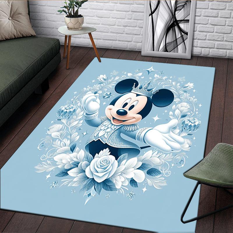 1pc Mickey Pattern Area Rug Soft Flannel Floor Mat for Living Room,Office,Bedroom and Carpet,Sofa Coffee Table Floor Mat