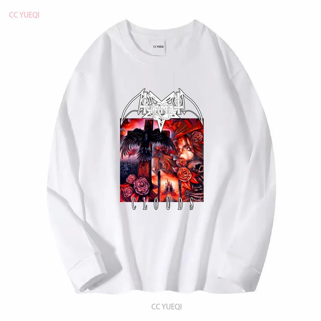 Tiamat Wolken Baumwolle T-Shirt Größe S 5XL TJ14041 Langarm Vintage Gewaschen Streetwear Stilvoll Unisex Mann Leicht Atmungsaktiv