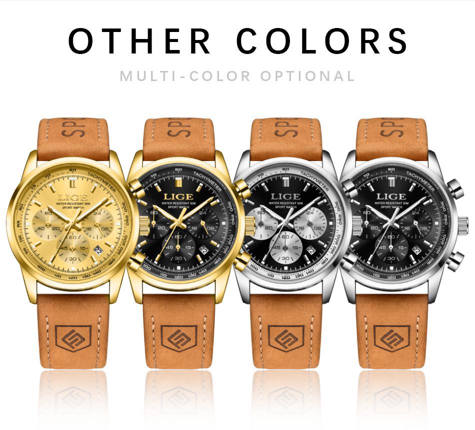 LIGE Men's Multifunctional Waterproof Quartz Watch - Luminous Business Design