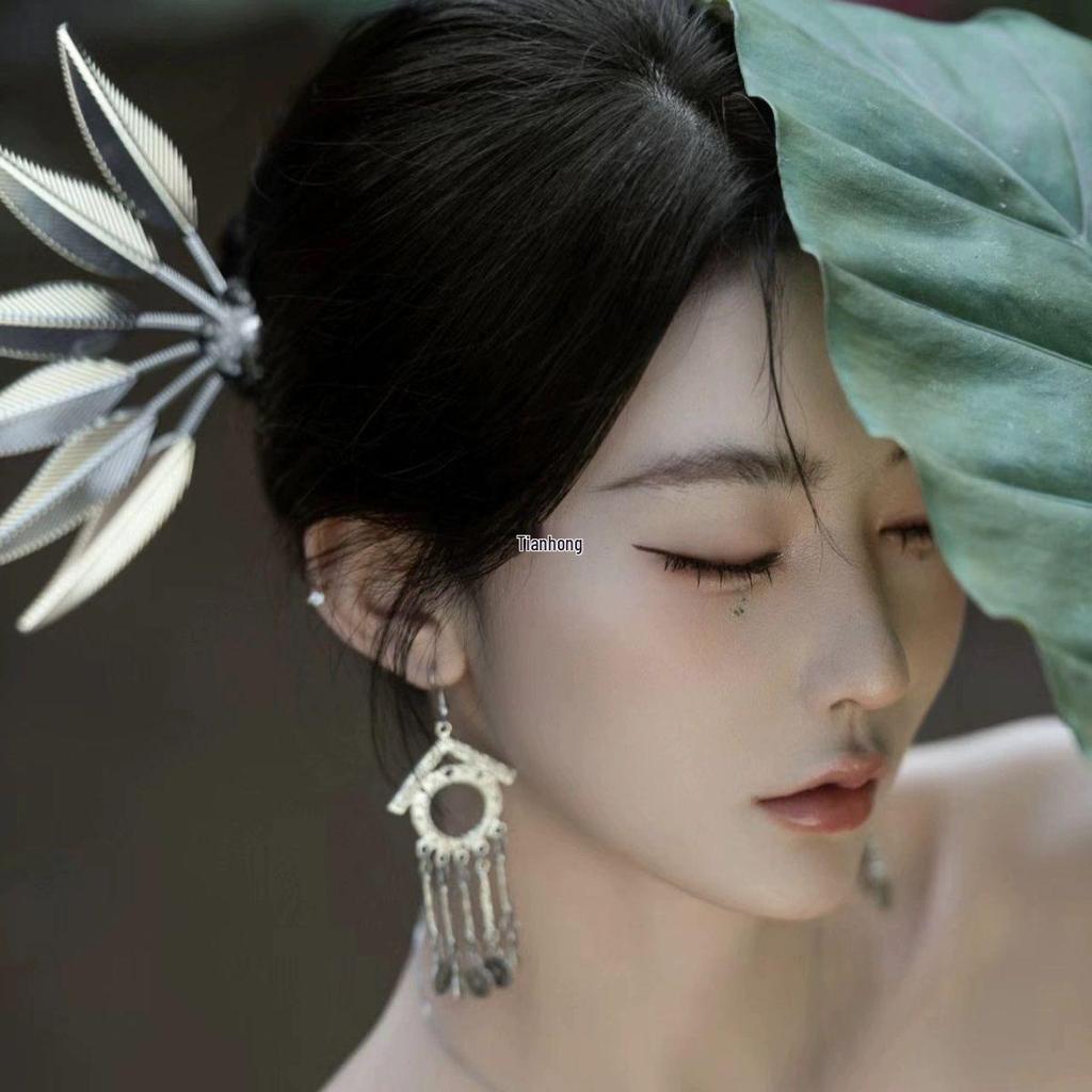 Dai Ethnic Gold Leaf Hairpin: Traditional Thai Headdress for Hanfu & Festival Performances