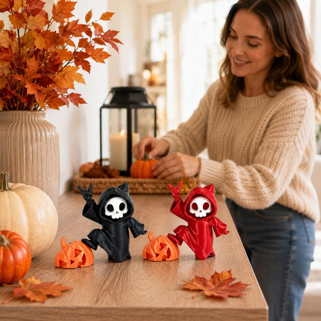 Halloween Pumpkin Flat Car Interior Ornament for Dashboard and Home Shelf Decor