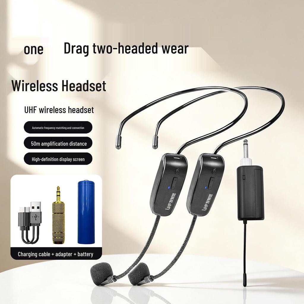 UHF Wireless Microphone & Bluetooth Speaker with Extendable Handle - Amplifier Mixer for Clear, Long-Range Sound