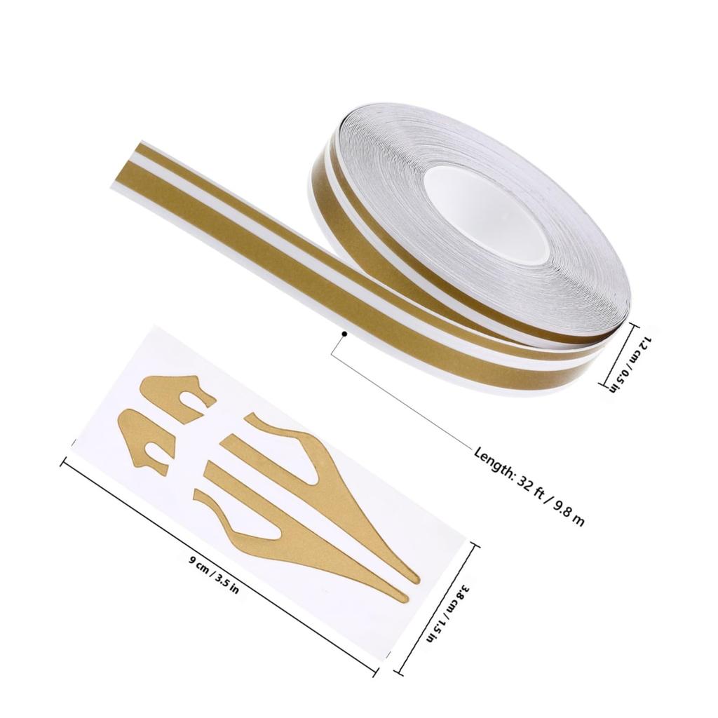 HIAKDOFT Gold Pinstripe Tape Car Side Stripe Decal Weatherproof Waterproof Car Truck Decor Sticker