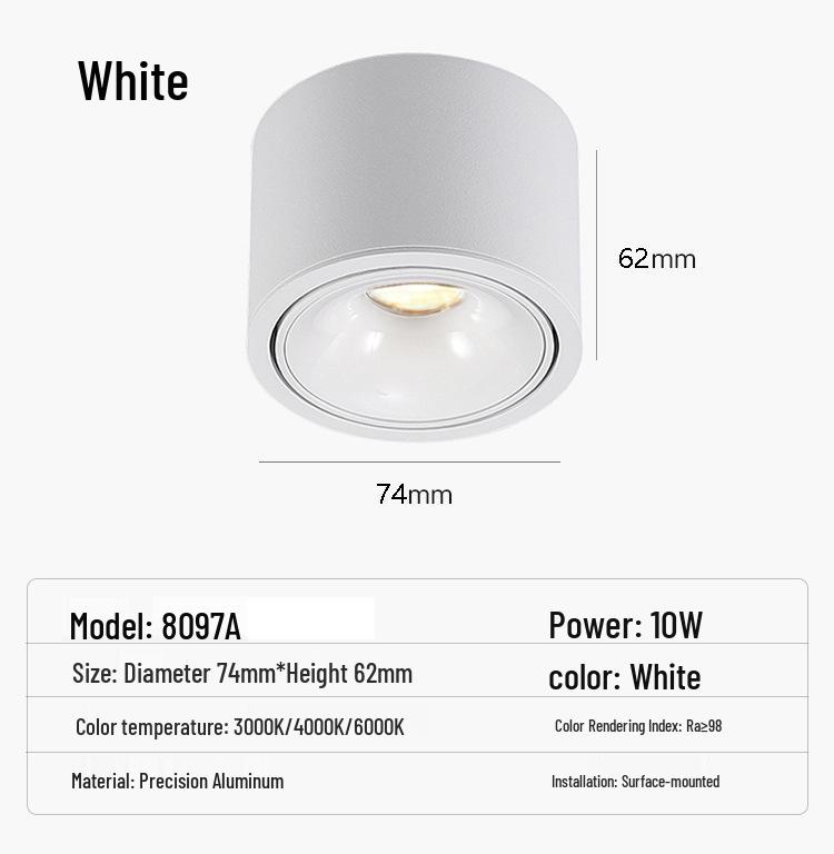 Ultra-Thin Adjustable Anti-Glare Ceiling Spotlight - No Punching Needed