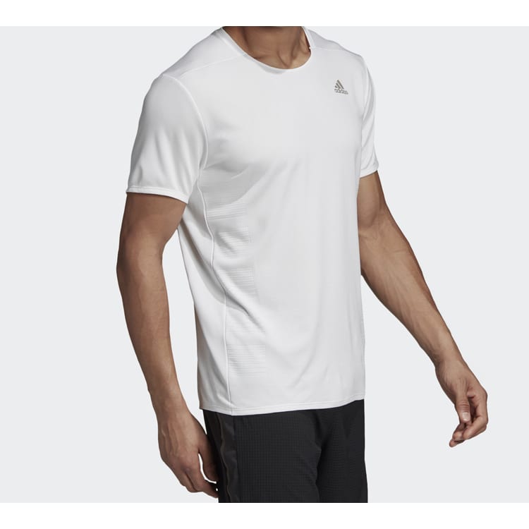 Adidas T Shirts Men's White Crew Neck Moderate Straight Fit DQ1847