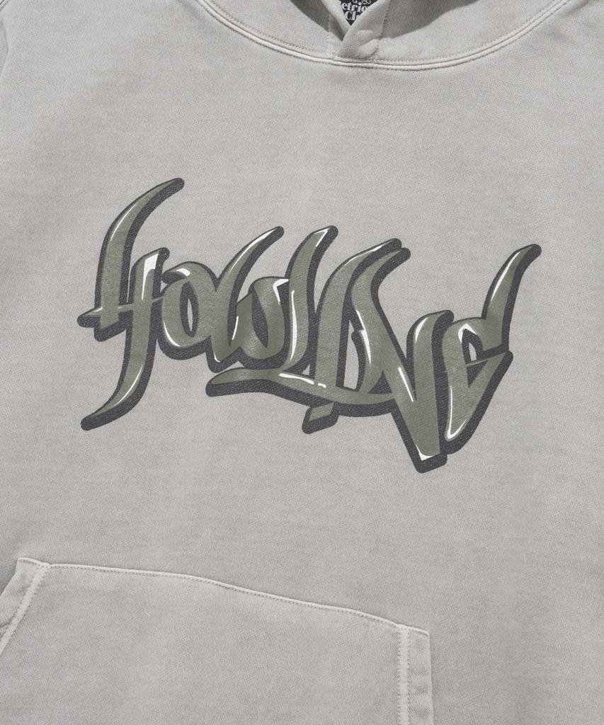 Graffiti Howling Hoodie [Pigment Gray]