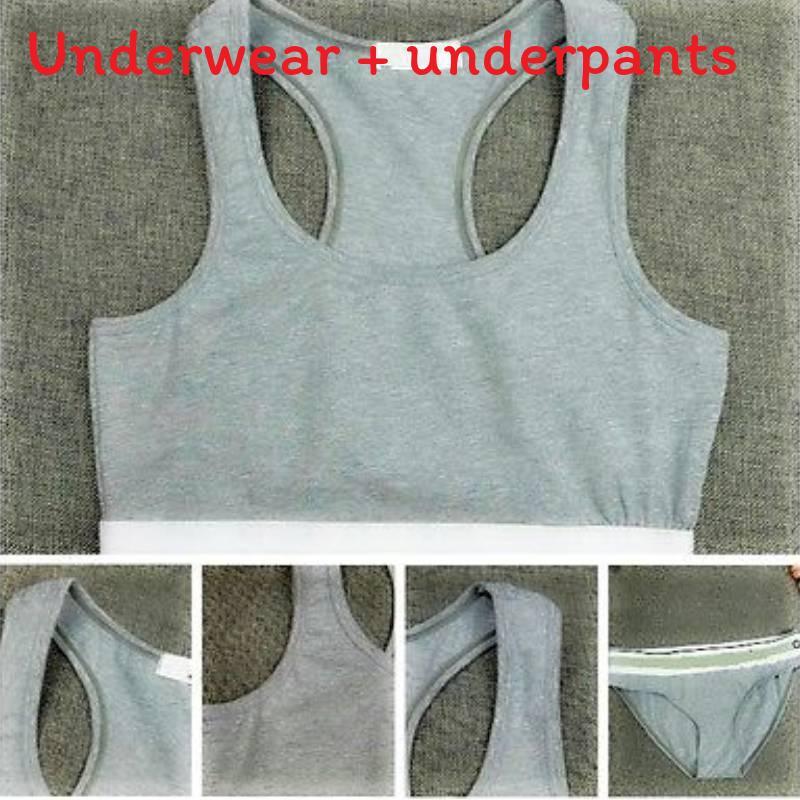 Womens Sports Bra And Panties Set Cotton Padded Wireless For Running And Fitness