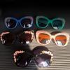 1 Stück-Rose Ausgefallene Dekorative Brille Mode Retro Design Blumen Sonnenbrille Damen Vintage Metall Rosa Flores Katzenauge Sonnenbrillen