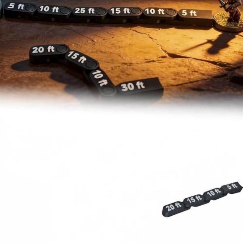 Articulated DND Movement Ruler – Flexible Chain Measuring Gauge For DND, Pathfinder & Wargaming Board Games
