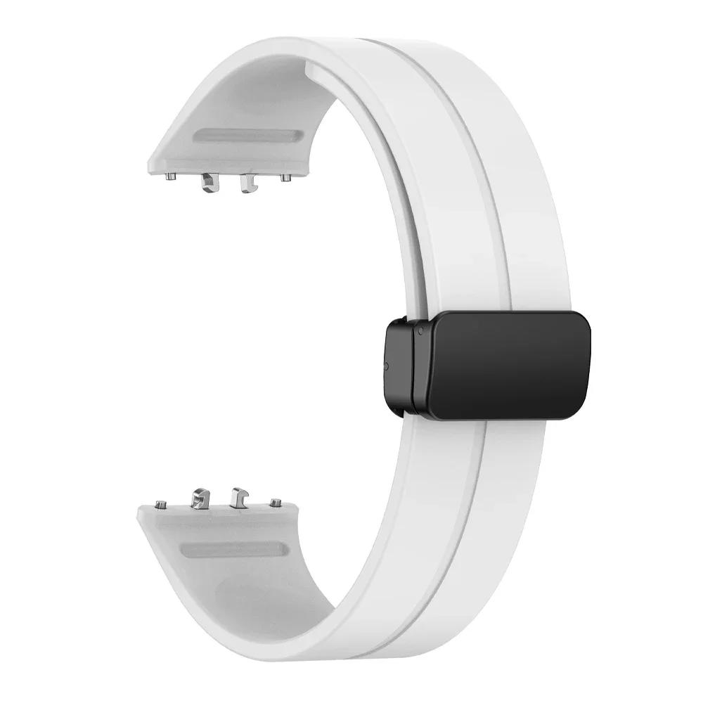 Pulseira para Samsung Galaxy Fit 3 Pulseira de relógio com fivela magnética Pulseira de silicone para Samsung Galaxy Fit 3 Pulseira de substituição Correa