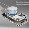 iPhone 16 Pro Max Aluminum Leather Buckle Case with Rotating Stand, Compatible with iPhone 15