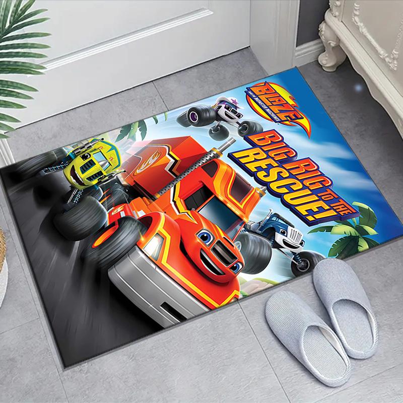 1pc Blaze and the Monster Machines (3) Design Area Rug - Non-Slip, Soft & Cozy Floor Mat for Living Room, Bedroom, Office - Indoor/Outdoor Decorative